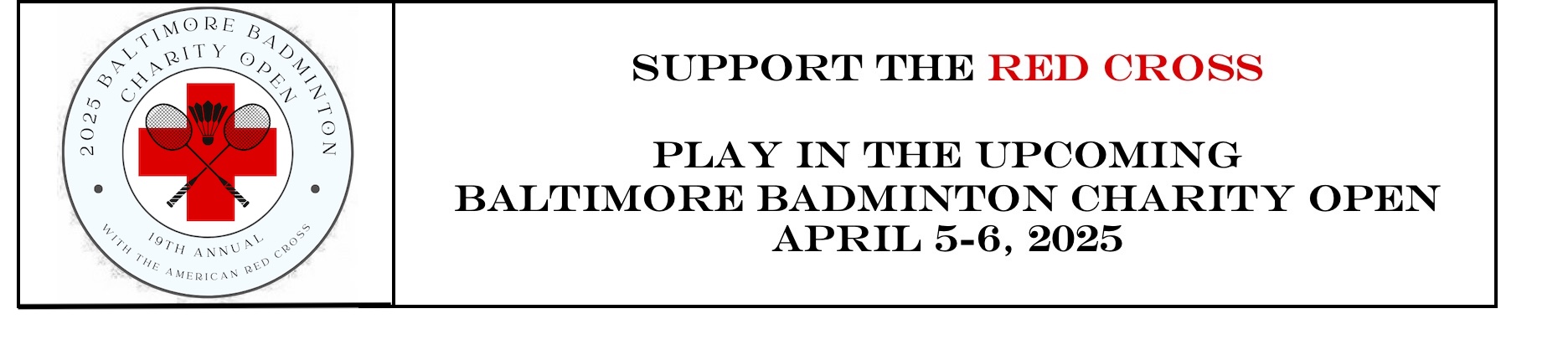 Baltimore Badminton Charity Tournament Banner